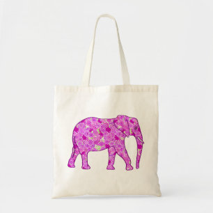 Langwerpolifant - orchidee en magenta tote bag
