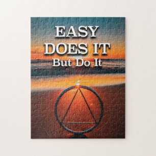 LANGZAAM AAN MAAR DOEN Slogan voor herstel Sunrise Legpuzzel