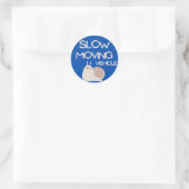 Langzaam bewegend voertuig Grappige verkeersveilig Ronde Sticker (Tas)