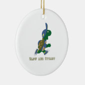 Langzaam en Gestaag, Rennende Schildpad Keramisch Ornament (Rechts)