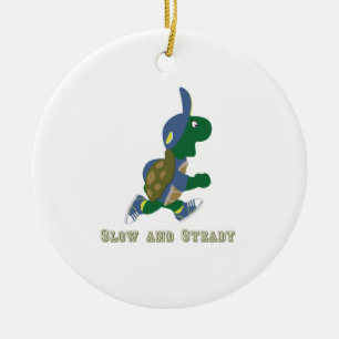 Langzaam en Gestaag, Rennende Schildpad Keramisch Ornament
