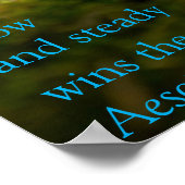 "Langzaam en gestaag wint de race." Aesop Poster (Hoek)