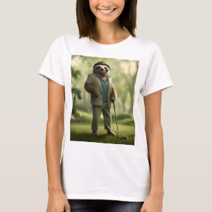 "Langzaam en gestadig: een luiaard is gekleed voor T-shirt