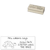 Langzaam en Gestadig Schildpad Aangepaste Positiev Rubberstempel (Gestempeld)