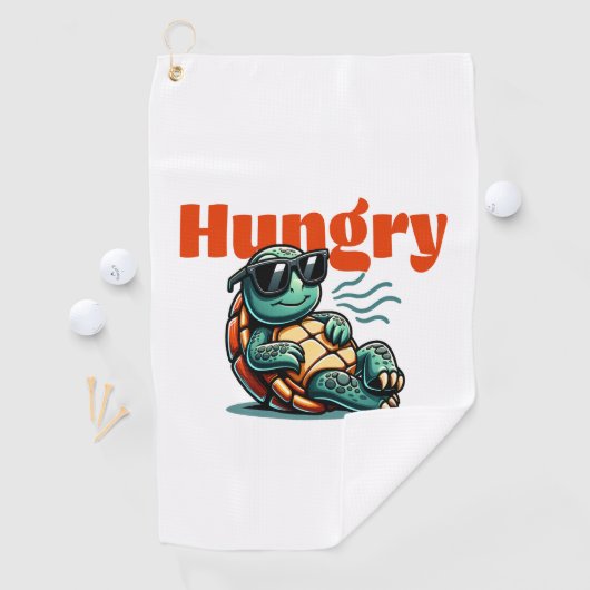 Langzaam en hongerig - Cool Turtle Golfhanddoek (Insitu)