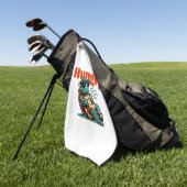 Langzaam en hongerig - Cool Turtle Golfhanddoek (Groen)