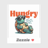 Langzaam en hongerig - Cool Turtle Sticker (Vel)