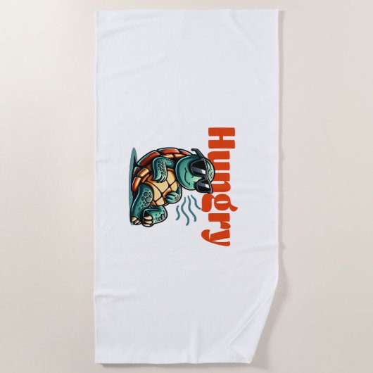 Langzaam en hongerig - Cool Turtle Strandlaken (Voorkant)