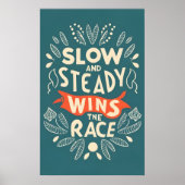 Langzaam en ononderbroken wint het ras poster (Voorkant)