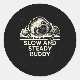 Langzaam en stabiel Buddy Sloth Lazy Sloth Theme Ronde Sticker