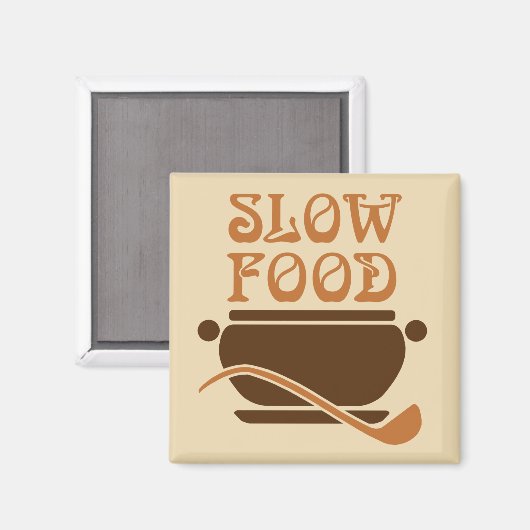 Langzaam eten met soep-pot en ladle magneet (Voorkant / Achterkant)