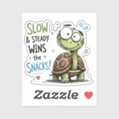 Langzaam & Gestadig Wint de Snacks Lieve Schildpad Sticker (Vel)