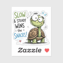 Langzaam & Gestadig Wint de Snacks Lieve Schildpad Sticker