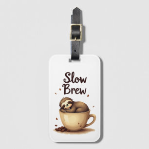 Langzaam Getrokken Koffie Luiaard Bagagelabel