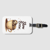 Langzaam Getrokken Koffie Luiaard Bagagelabel (Voorkant (horizontaal))