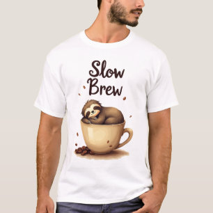 Langzaam Getrokken Koffie Luiaard T-shirt