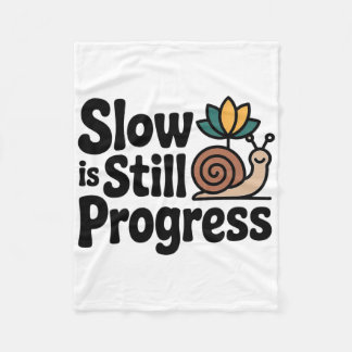 Langzaam Is Toch Vooruitgang Slak Yoga Mindfulness Fleece Deken