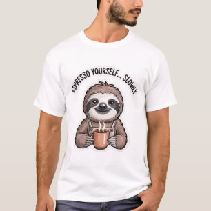 Langzaam jezelf een espresso-shirt   Grappige luia T-shirt