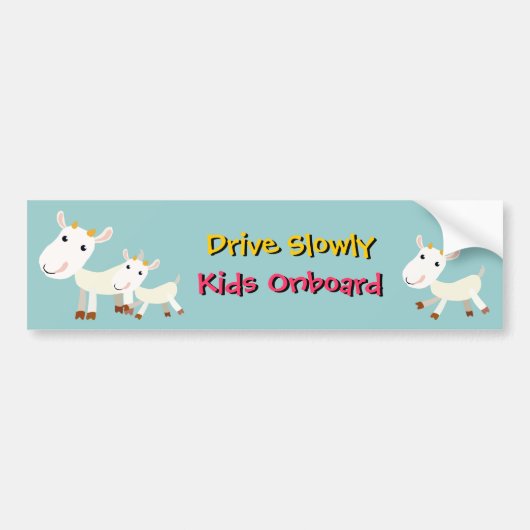 Langzaam Kinder Bumpersticker aan boord (Voorkant)