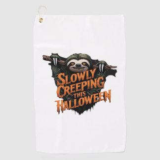 Langzaam Kropen Deze Halloween - Griezelige Luiaar Golfhanddoek