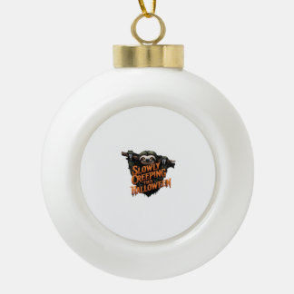 Langzaam Kropen Deze Halloween - Griezelige Luiaar Keramische Bal Ornament