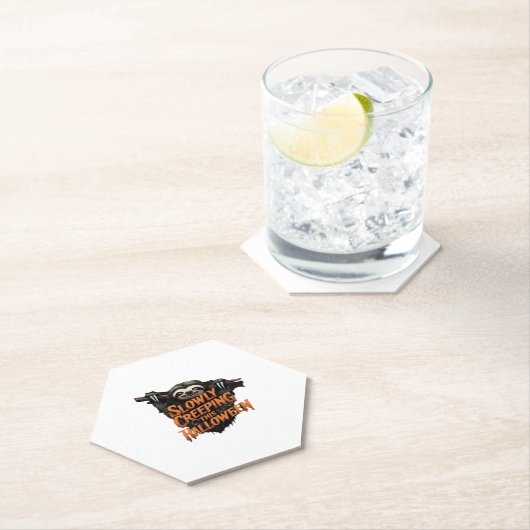 Langzaam kruipen deze Halloween - Creepy Sloth Cla Kartonnen Onderzetters (Insitu)