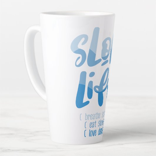 Langzaam leven 2 latte mok (Linkerhoek)