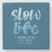 Langzaam leven 2 stenen onderzetter (Voorkant)