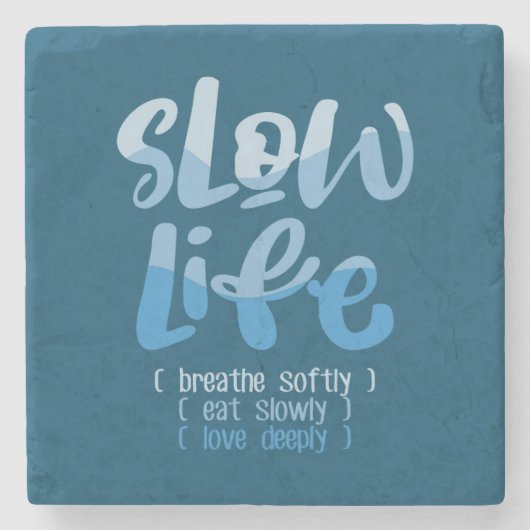 Langzaam leven 2 stenen onderzetter (Voorkant)