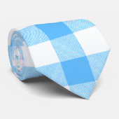 Langzaam-levend Zomer Plaid Hemelblauw Stropdas (Opgerold)