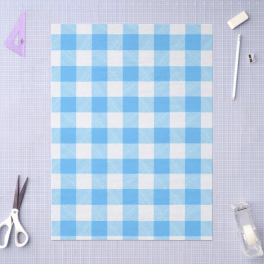 Langzaam-levend Zomer Sky Check Tissuepapier (Craft)