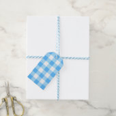 Langzaam-Levende Zomer Hemel Check Cadeaulabel (Met Touw)