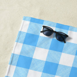 Langzaam-Levende Zomer Hemel Check Strandlaken
