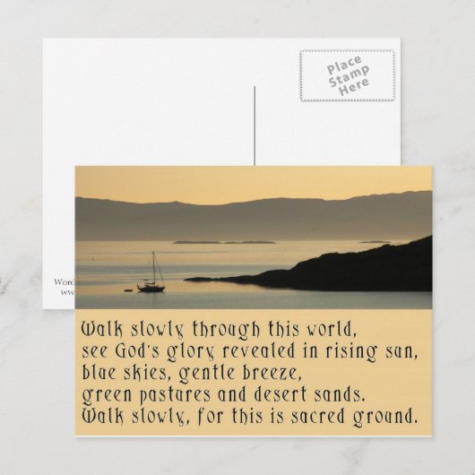 Langzaam lopen - Een gebed in Keltische stijl Briefkaart (Voorkant / Achterkant)