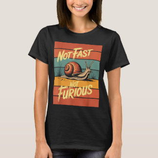 Langzaam Maar Grappig Slakken Tempo Grappige Retro T-shirt