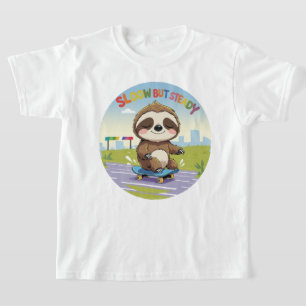 Langzaam maar stabiel - Schattige luiaard skateboa T-shirt