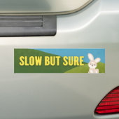Langzaam maar zeker Bunny Motivatie Bumpersticker (Op auto)