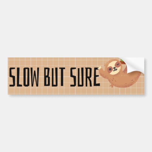 LANGZAAM MAAR ZEKER Luiaard  Bumpersticker (Voorkant)