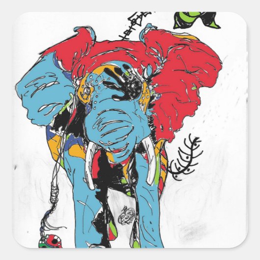 Langzaam oud worden vierkante sticker (Voorkant)