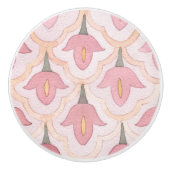 Langzaam patroon van waterverf florale roze keramische knop (Voorkant)