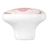 Langzaam patroon van waterverf florale roze keramische knop (Zijkant)