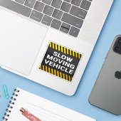 Langzaam Rijdend Voertuig Bord Sticker (Laptop met iPhone)