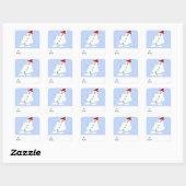 Langzaam Smeltende Sneeuwman Vierkante Sticker (Vel)