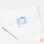 Langzaam Smeltende Sneeuwman Vierkante Sticker (Envelop)