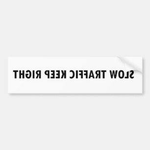 Langzaam verkeer rechts - achteruit bumpersticker
