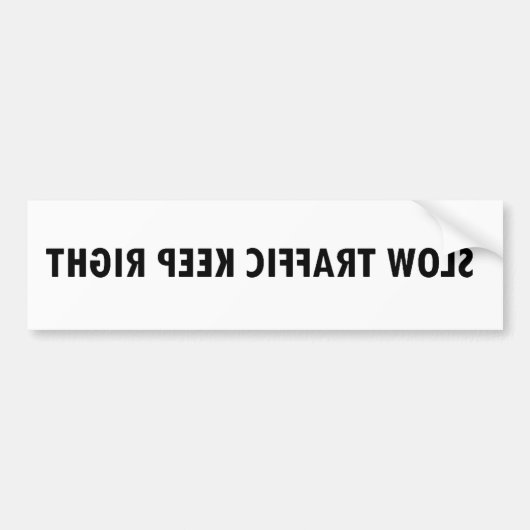 Langzaam verkeer rechts - achteruit bumpersticker (Voorkant)