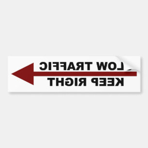 Langzaam verkeer rechts bumpersticker