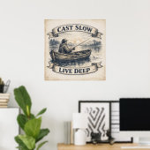 Langzaam werpen, diep leven poster (Thuiskantoor)