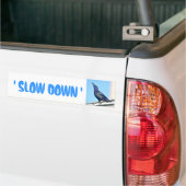 Langzame Bumpersticker vogel (Op Truck)