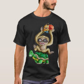 Langzame Chill Turtle Sloth Snail Piggyback T-shirt (Voorkant)